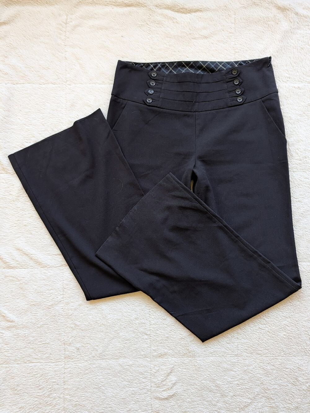 Anthro Cartonnier High Rise Wide Leg Black Dress Pants